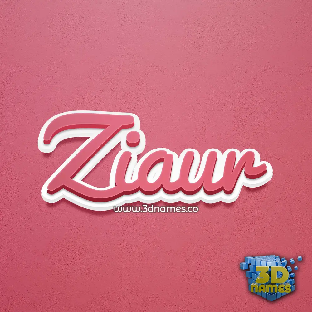 ziaur in Red Scribble style - 3D name wallpaper