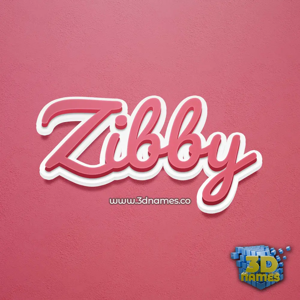 zibby in Red Scribble style - 3D name wallpaper