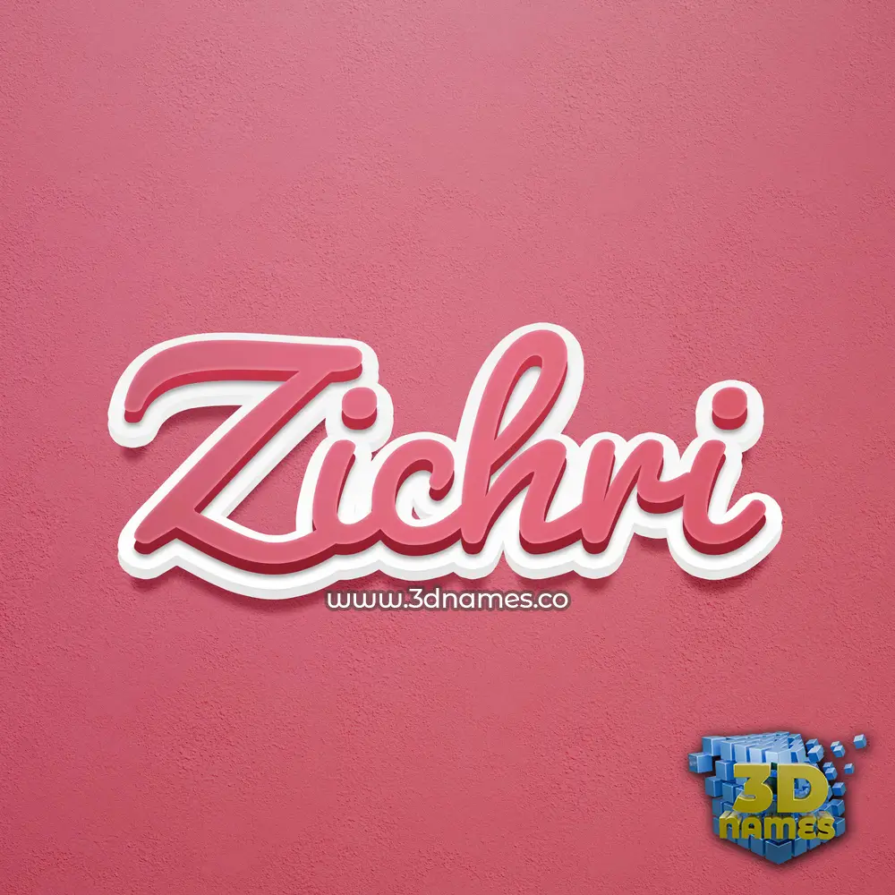 zichri in Red Scribble style - 3D name wallpaper