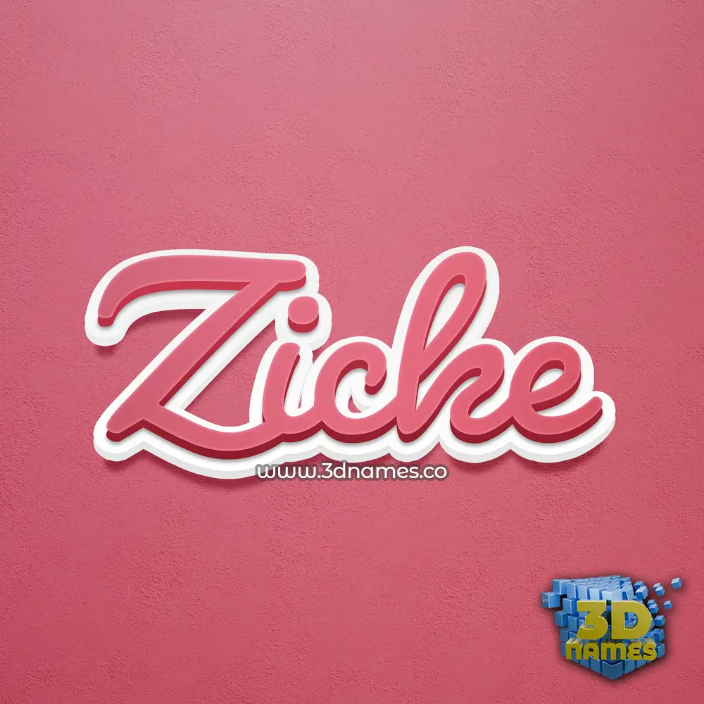zicke in Red Scribble style - 3D name wallpaper