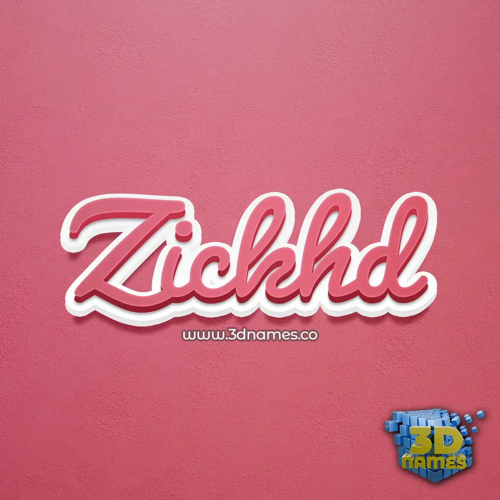 zickhd in Red Scribble style - 3D name wallpaper