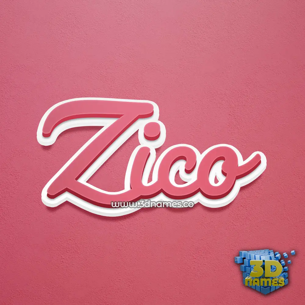 zico in Red Scribble style - 3D name wallpaper