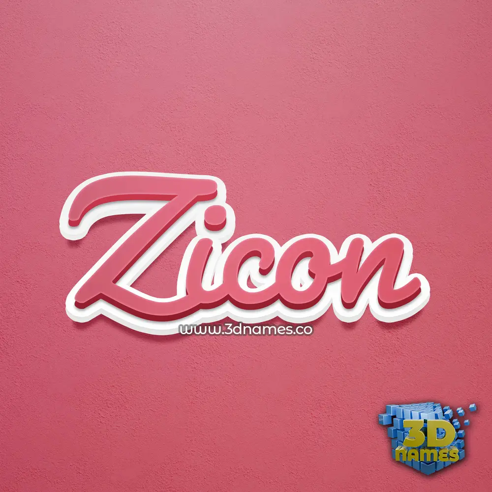 zicon in Red Scribble style - 3D name wallpaper