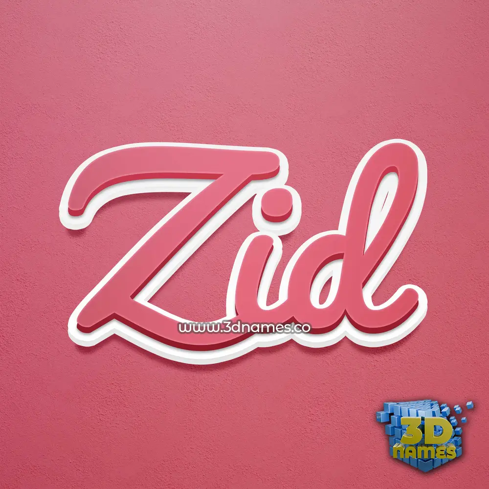 zid in Red Scribble style - 3D name wallpaper