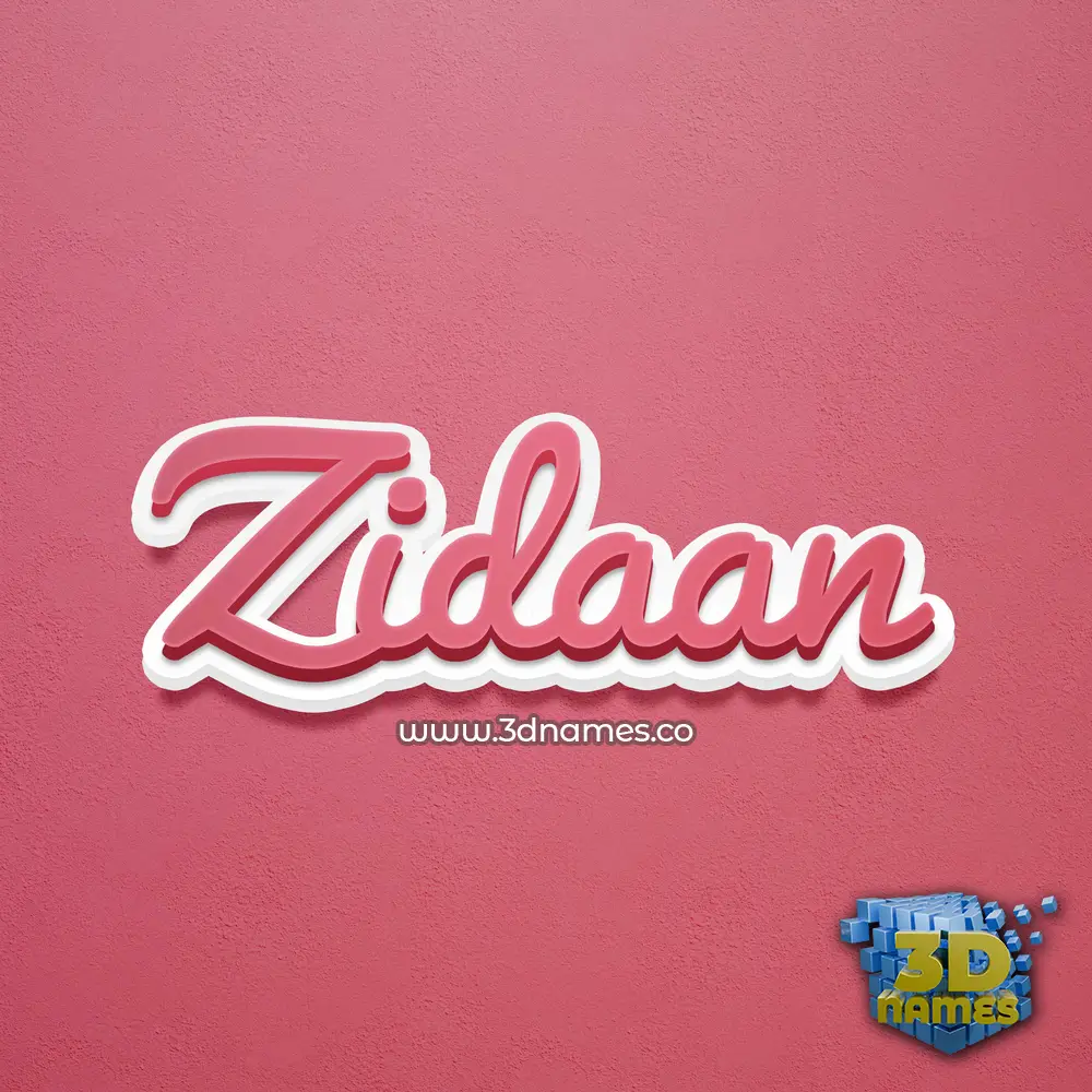 zidaan in Red Scribble style - 3D name wallpaper