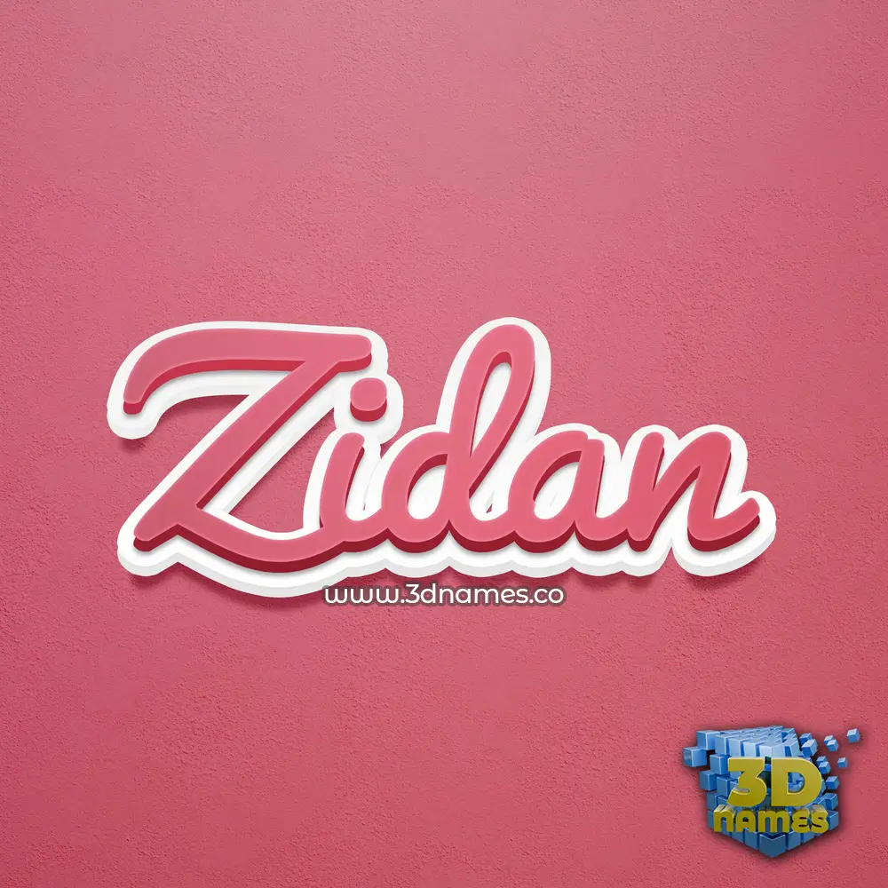 zidan in Red Scribble style - 3D name wallpaper