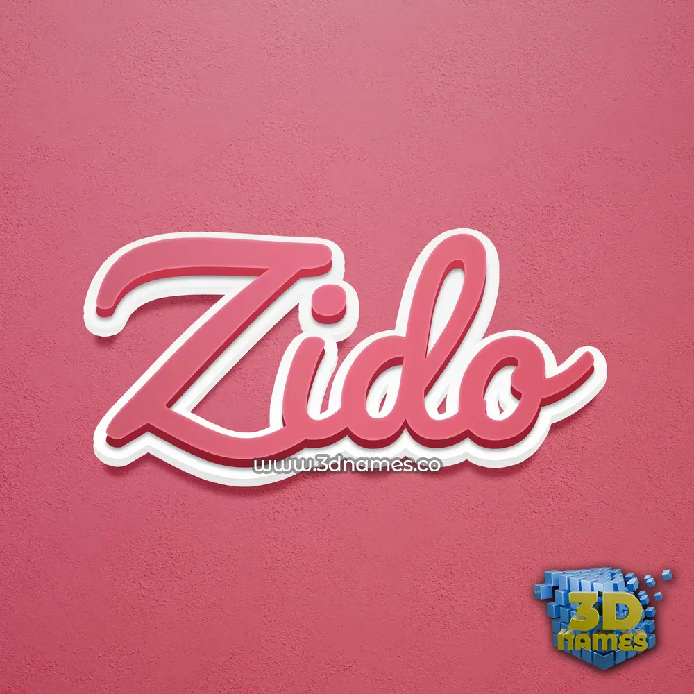 zido in Red Scribble style - 3D name wallpaper