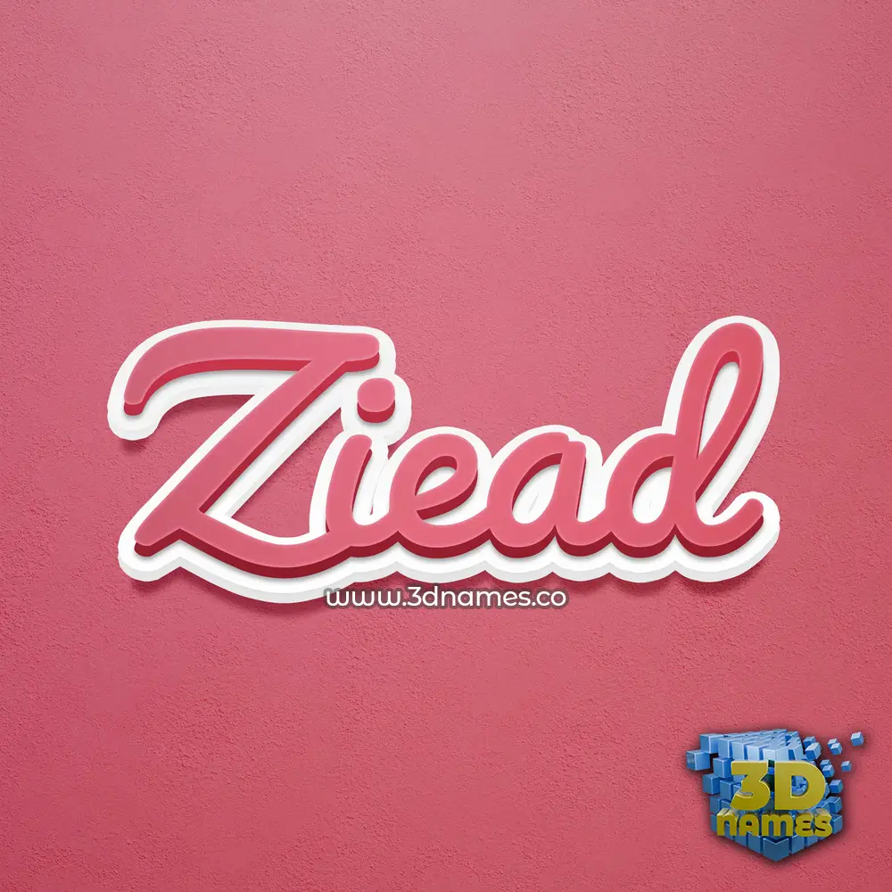 ziead in Red Scribble style - 3D name wallpaper
