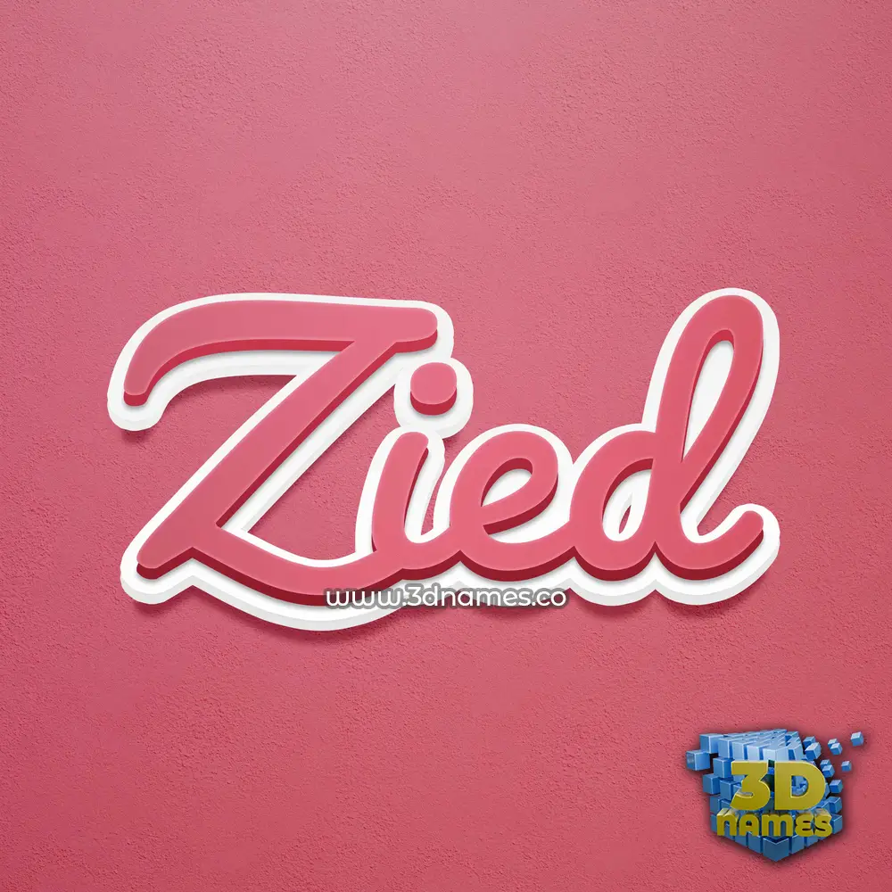 zied in Red Scribble style - 3D name wallpaper