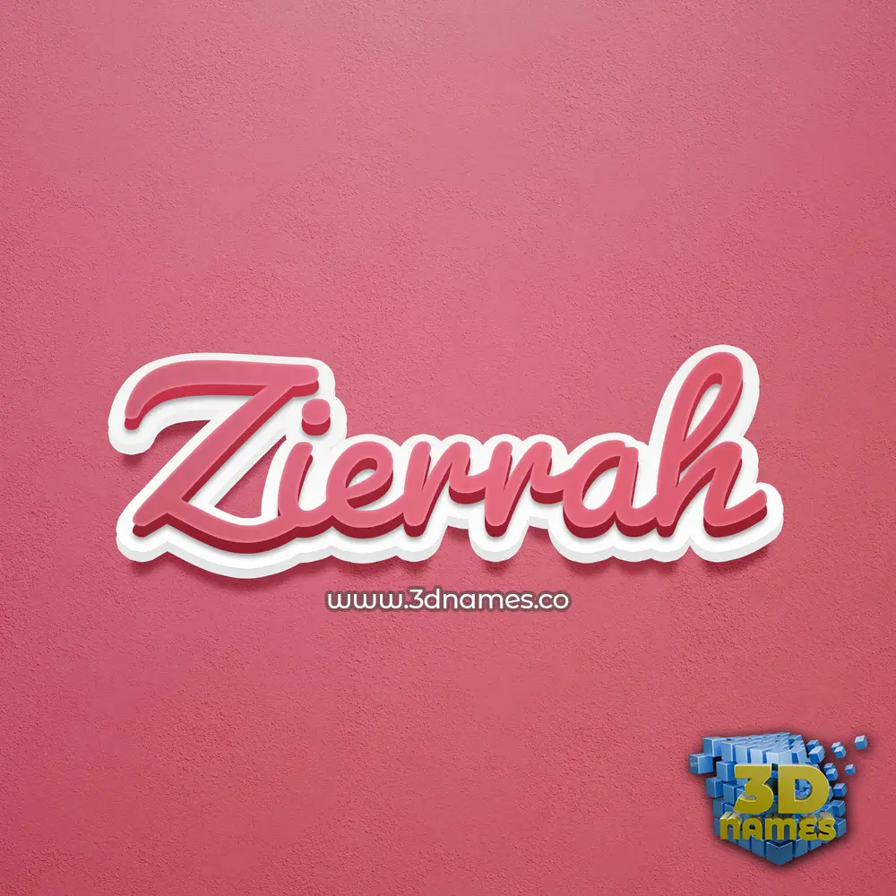 zierrah in Red Scribble style - 3D name wallpaper