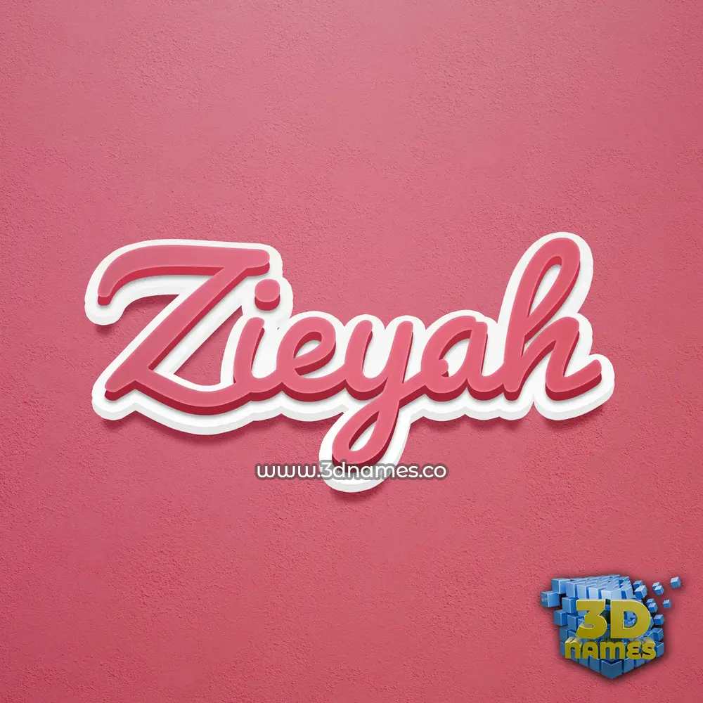 zieyah in Red Scribble style - 3D name wallpaper