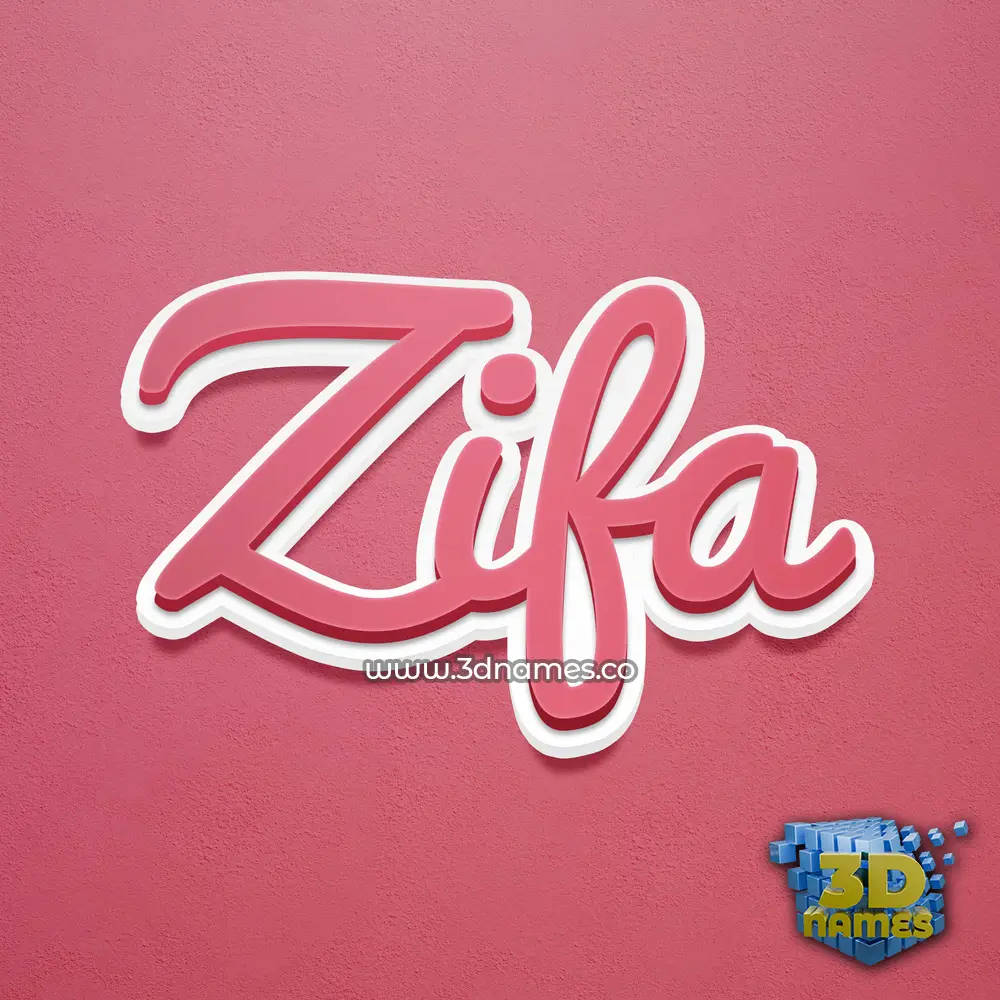 zifa in Red Scribble style - 3D name wallpaper