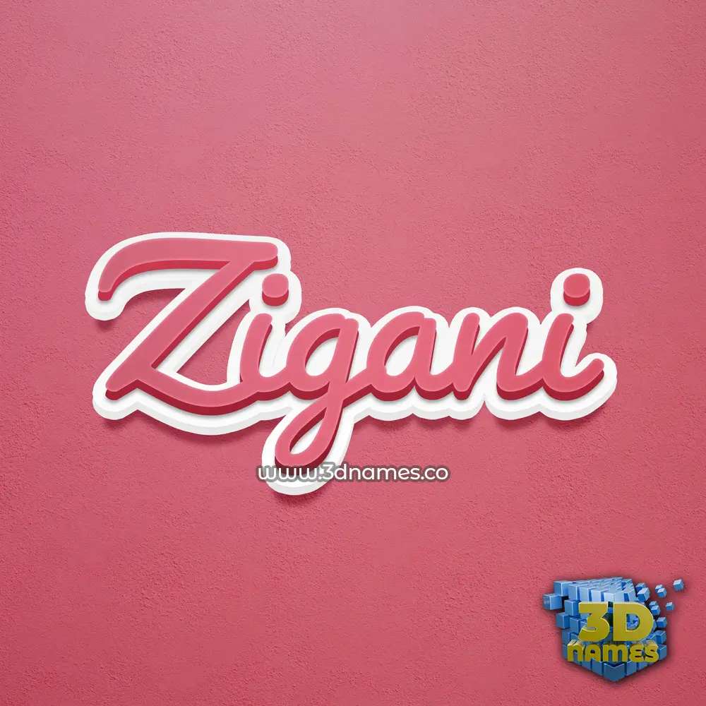 zigani in Red Scribble style - 3D name wallpaper