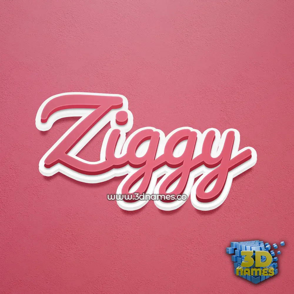 ziggy in Red Scribble style - 3D name wallpaper
