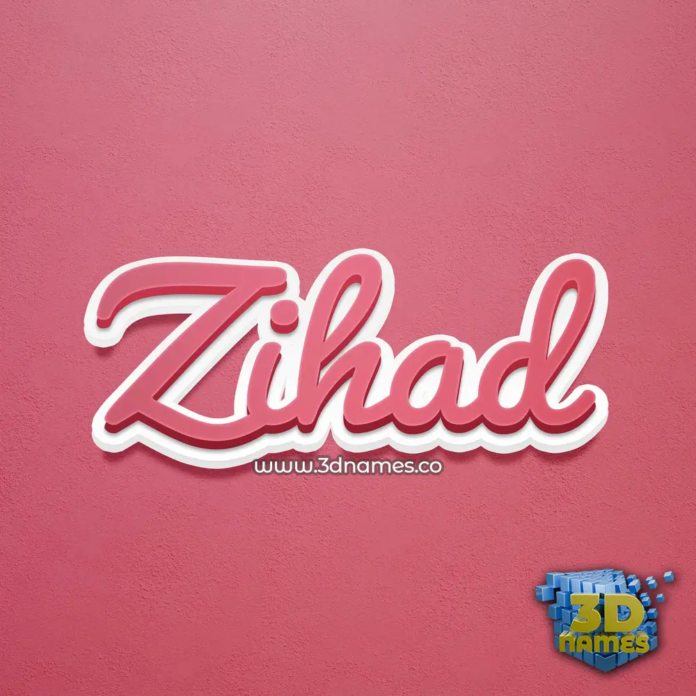 zihad in Red Scribble style - 3D name wallpaper