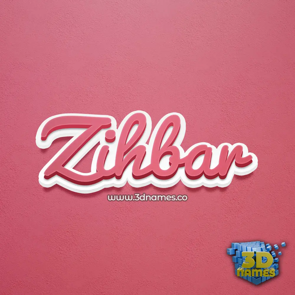 zihbar in Red Scribble style - 3D name wallpaper