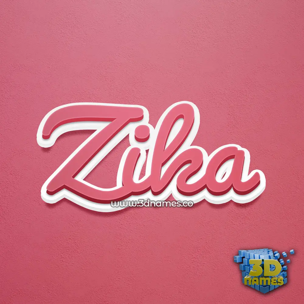 zika in Red Scribble style - 3D name wallpaper