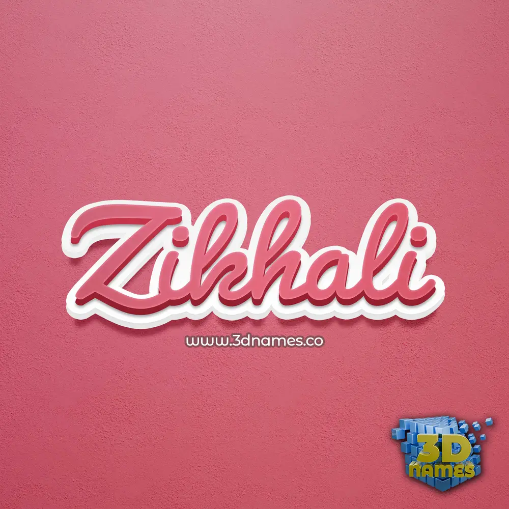 zikhali in Red Scribble style - 3D name wallpaper