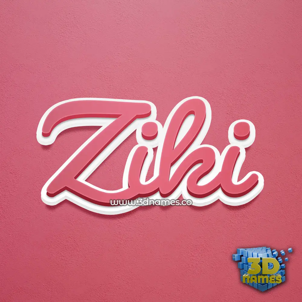 ziki in Red Scribble style - 3D name wallpaper