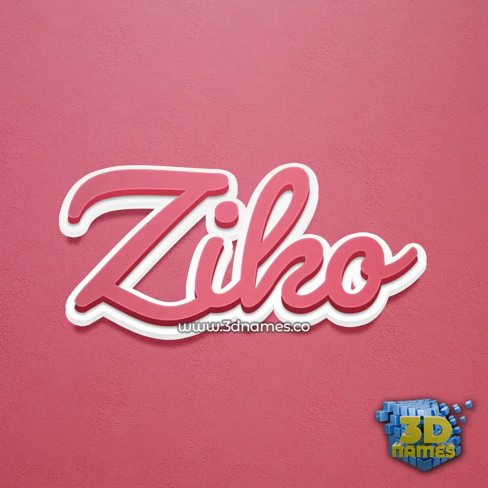 ziko in Red Scribble style - 3D name wallpaper