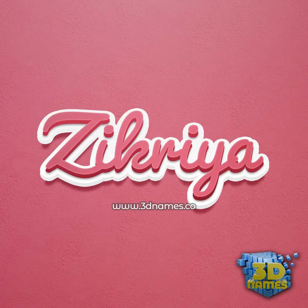 zikriya in Red Scribble style - 3D name wallpaper