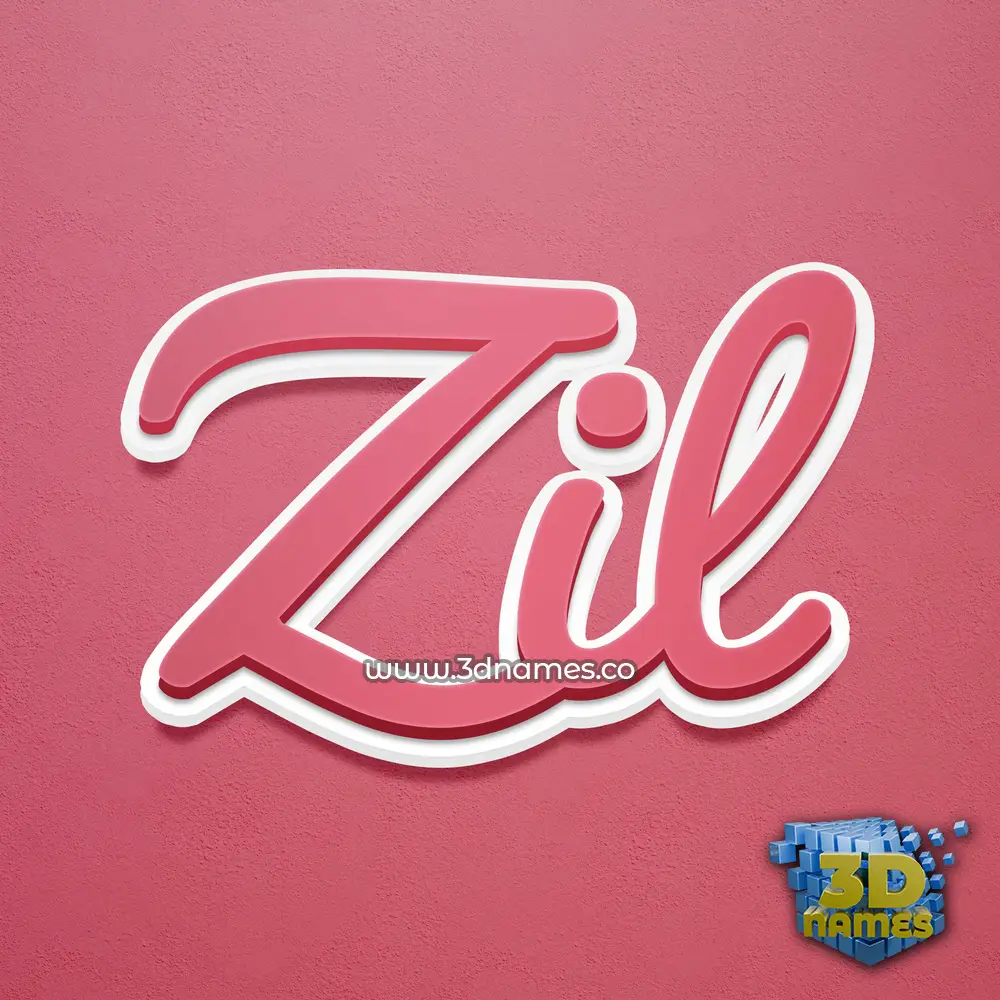 zil in Red Scribble style - 3D name wallpaper