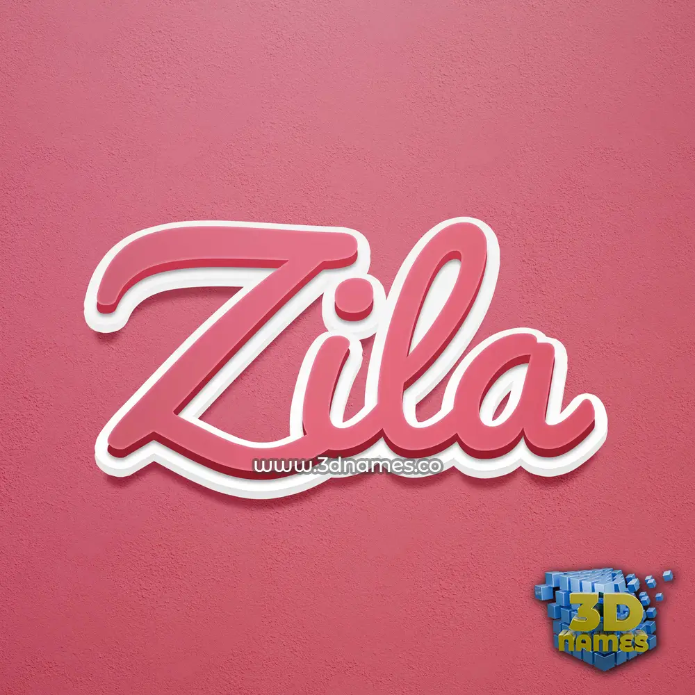 zila in Red Scribble style - 3D name wallpaper