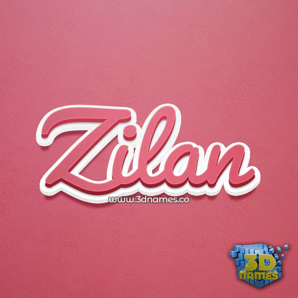 zilan in Red Scribble style - 3D name wallpaper