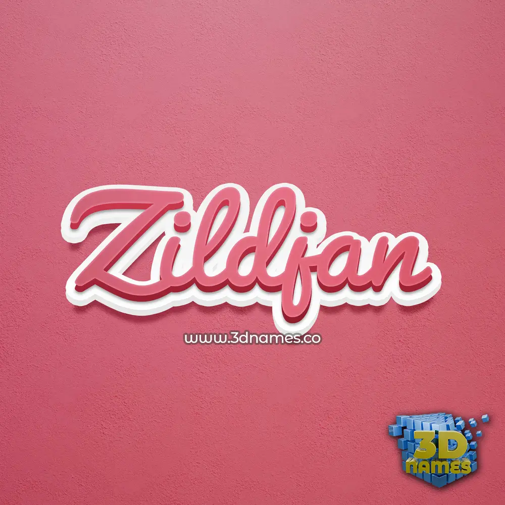 zildjan in Red Scribble style - 3D name wallpaper