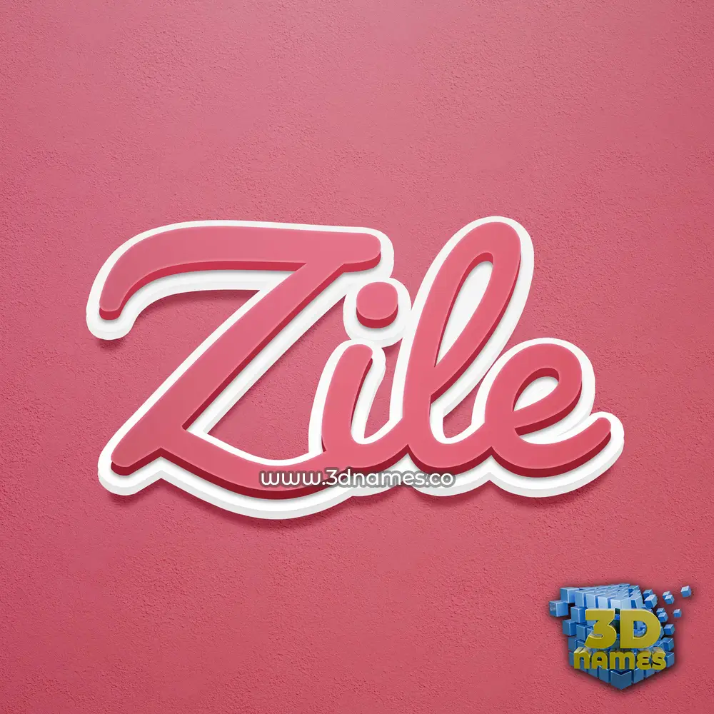 zile in Red Scribble style - 3D name wallpaper