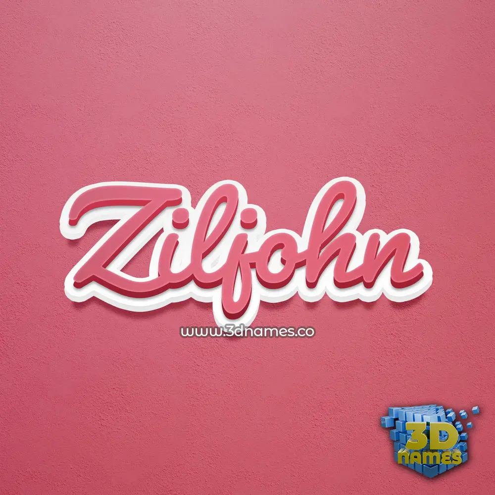 ziljohn in Red Scribble style - 3D name wallpaper