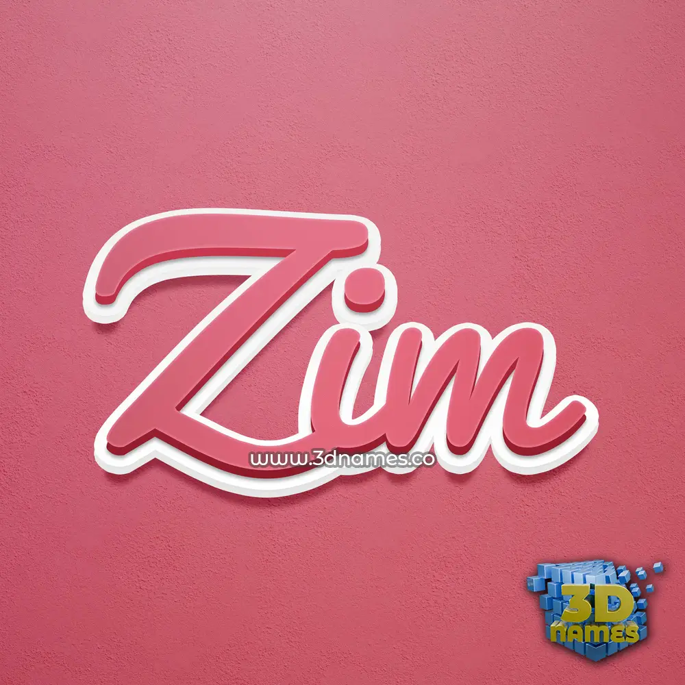 zim in Red Scribble style - 3D name wallpaper