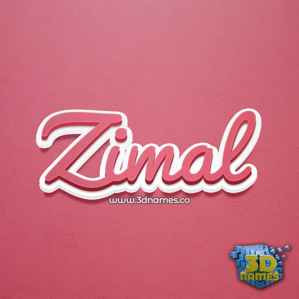 zimal in Red Scribble style - 3D name wallpaper