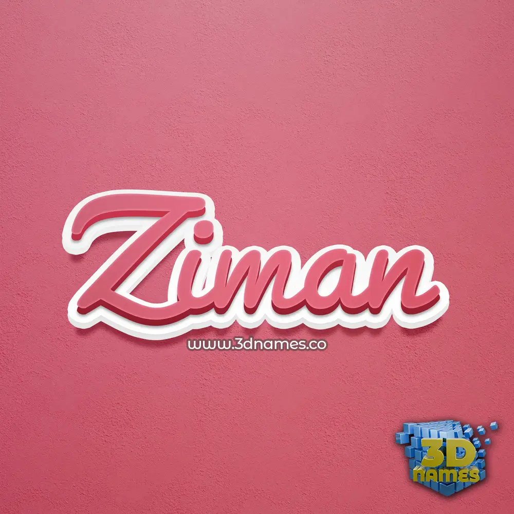 ziman in Red Scribble style - 3D name wallpaper