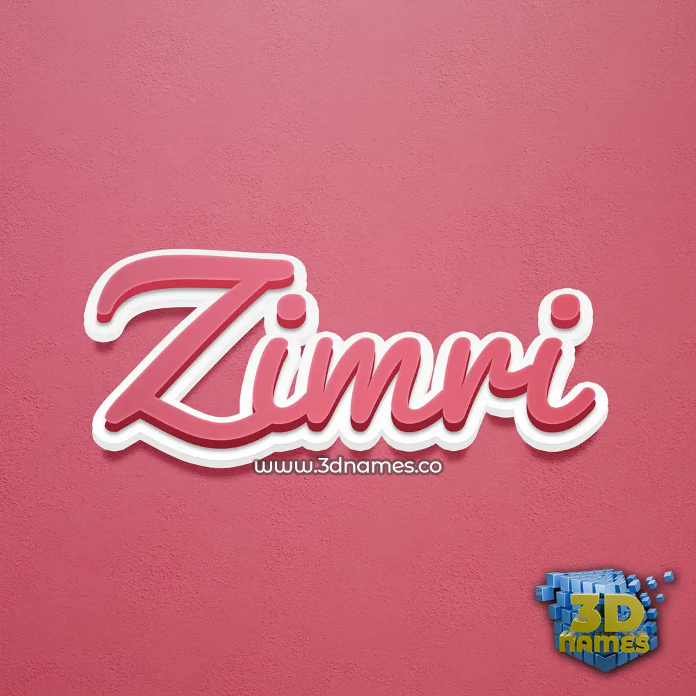 zimri in Red Scribble style - 3D name wallpaper