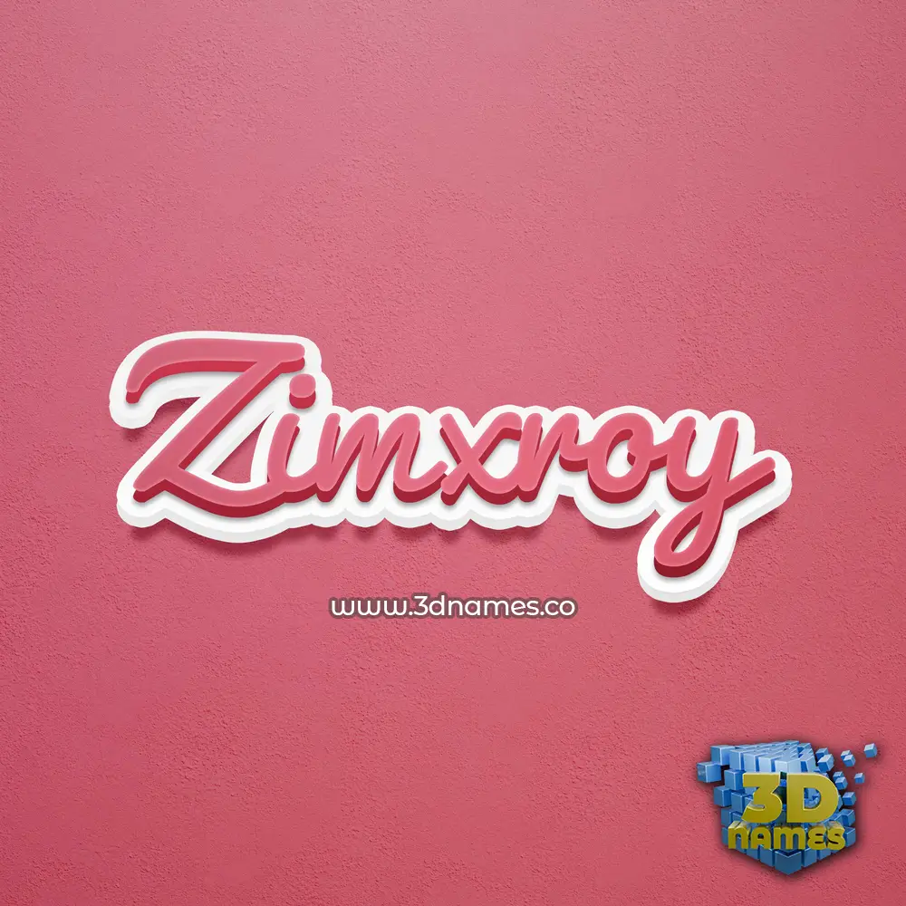 zimxroy in Red Scribble style - 3D name wallpaper
