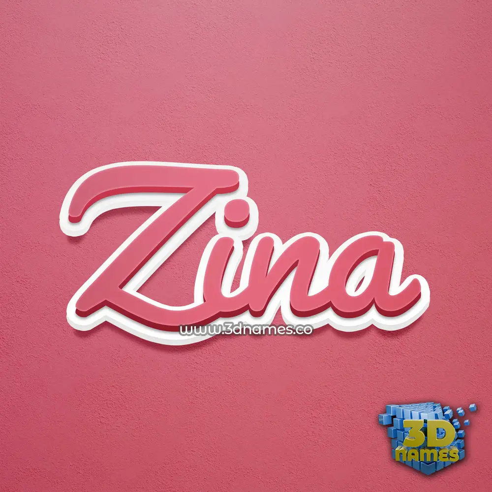 zina in Red Scribble style - 3D name wallpaper