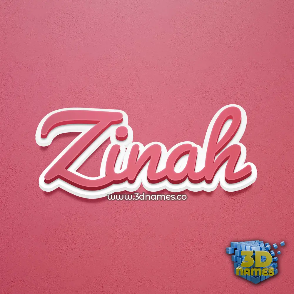 zinah in Red Scribble style - 3D name wallpaper