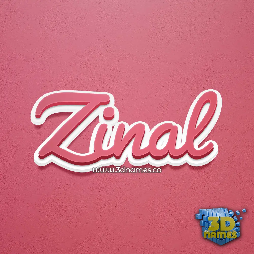 zinal in Red Scribble style - 3D name wallpaper