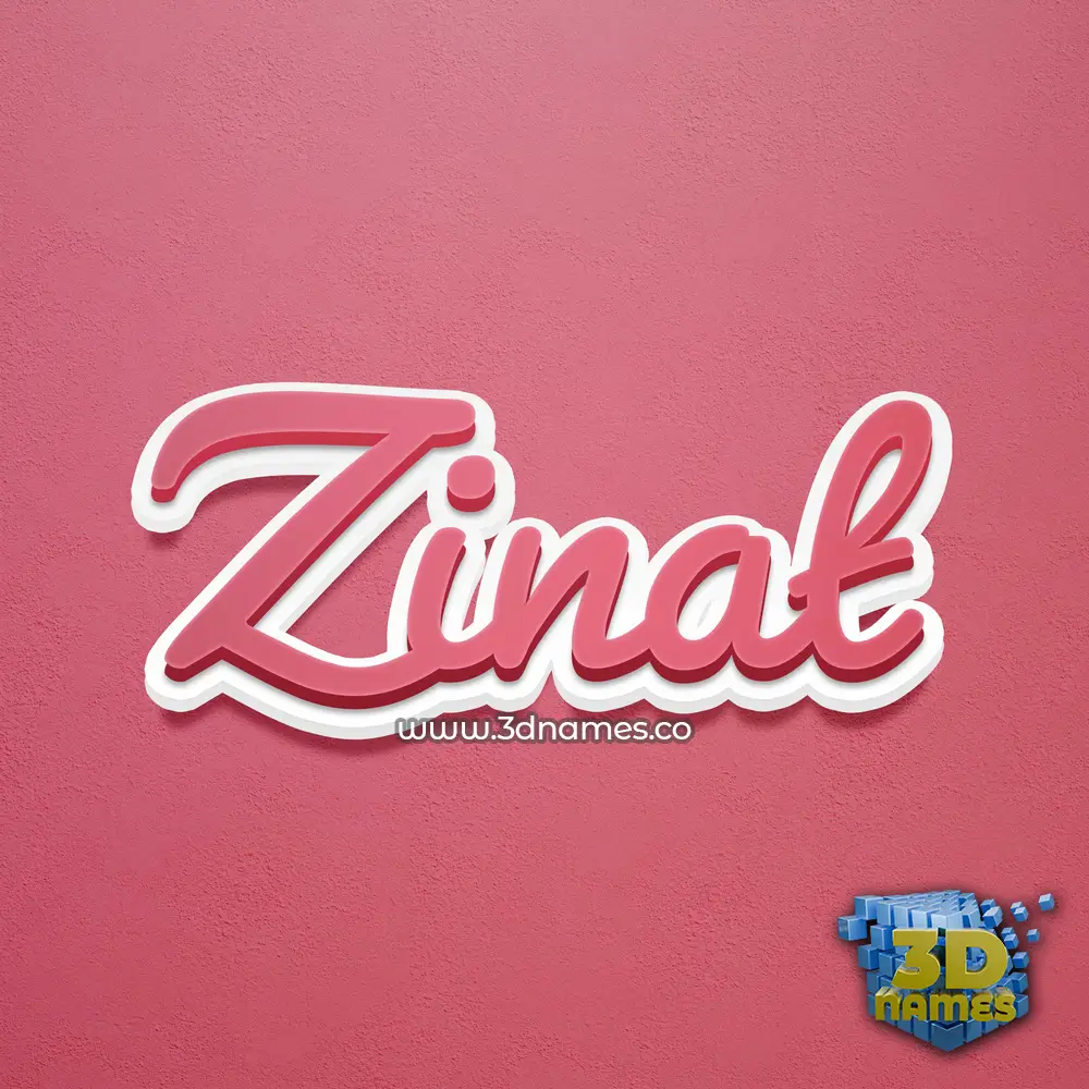 zinat in Red Scribble style - 3D name wallpaper
