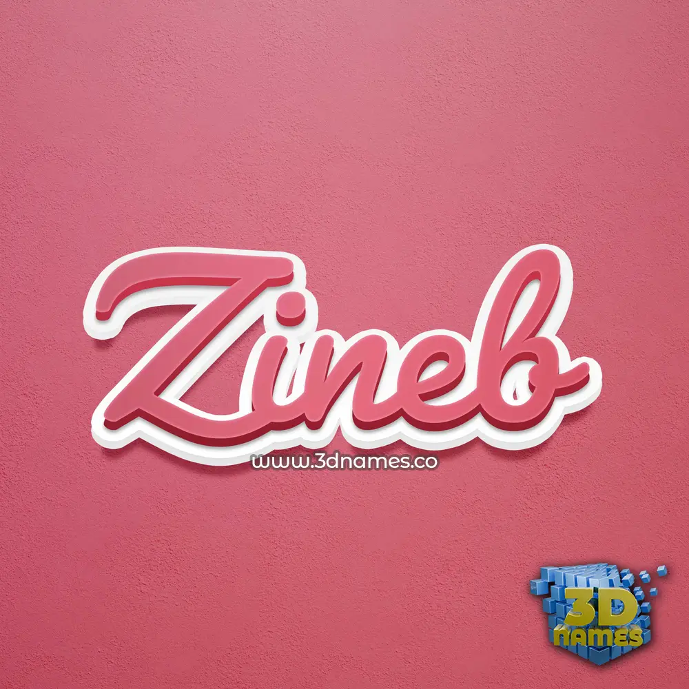 zineb in Red Scribble style - 3D name wallpaper