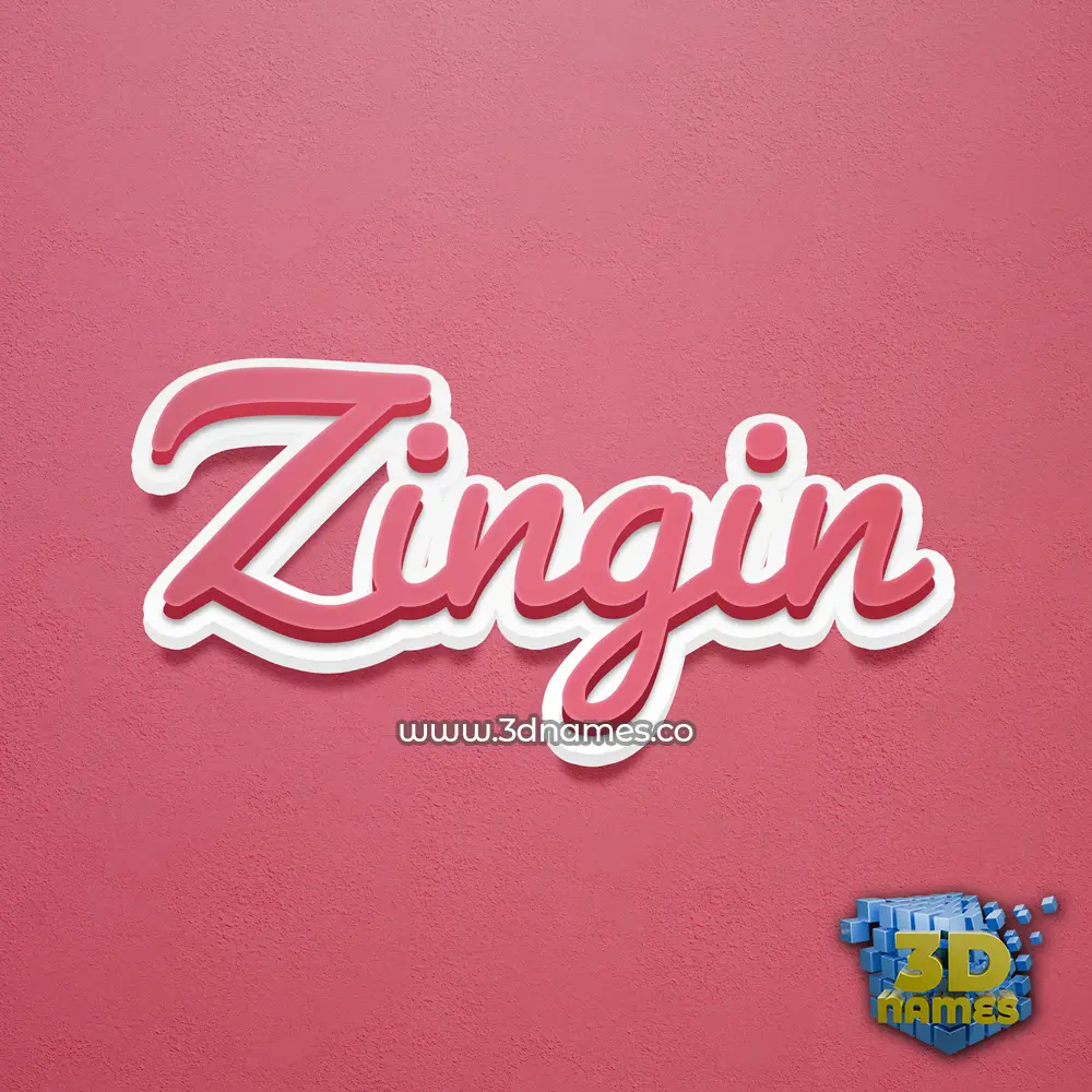 zingin in Red Scribble style - 3D name wallpaper