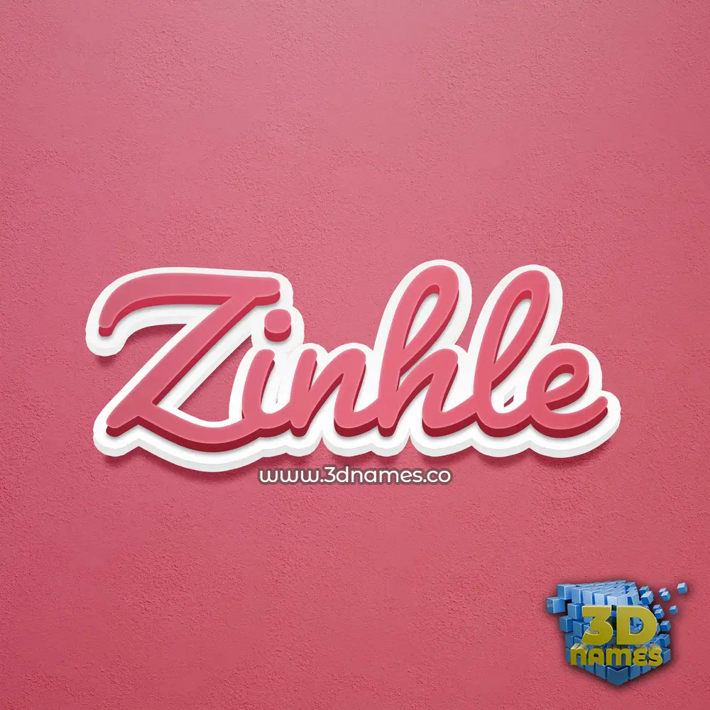 zinhle in Red Scribble style - 3D name wallpaper