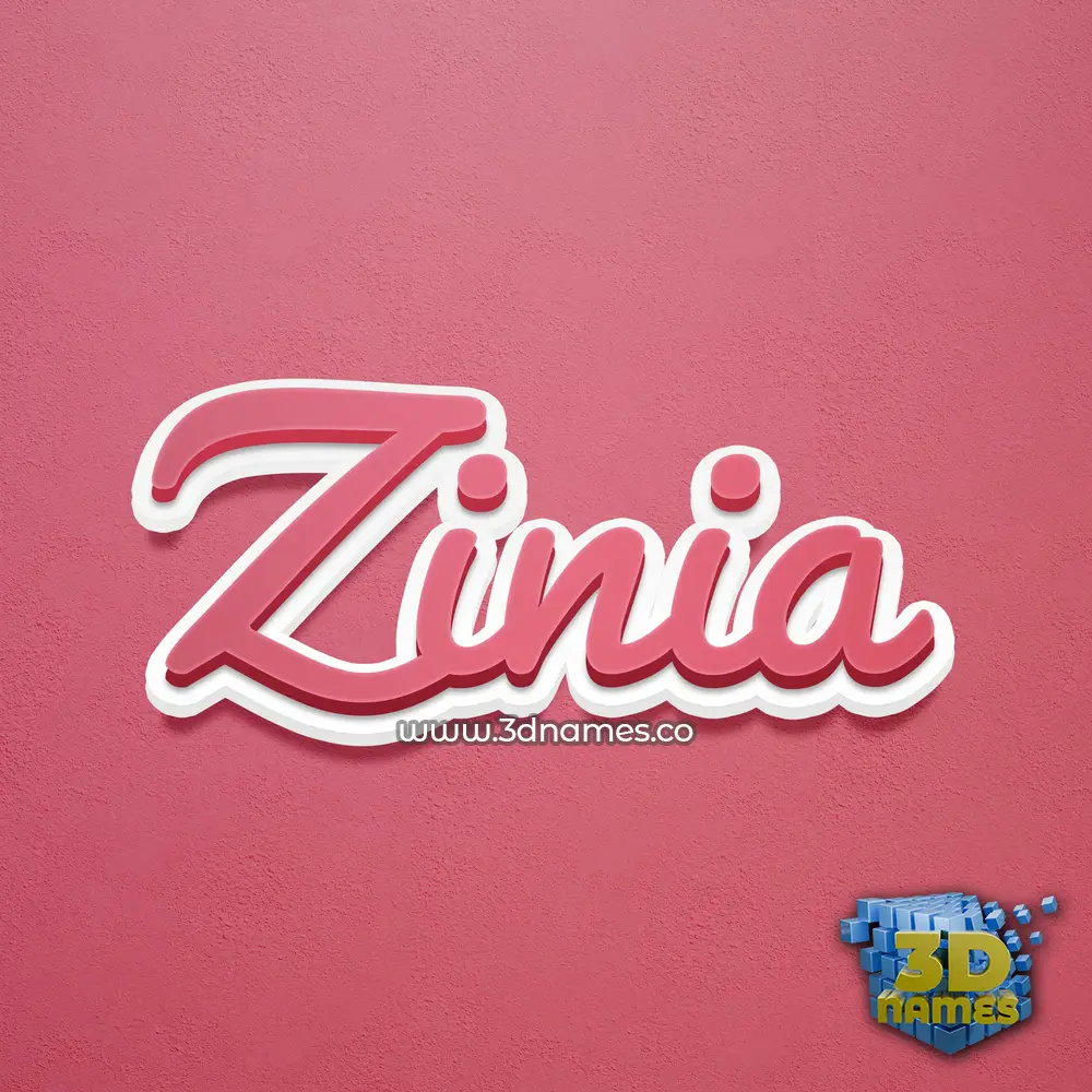zinia in Red Scribble style - 3D name wallpaper