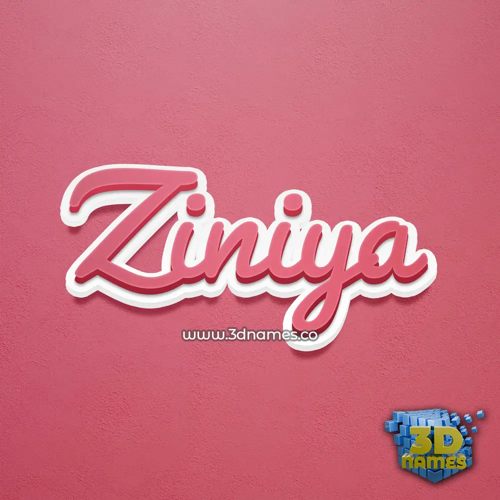 ziniya in Red Scribble style - 3D name wallpaper