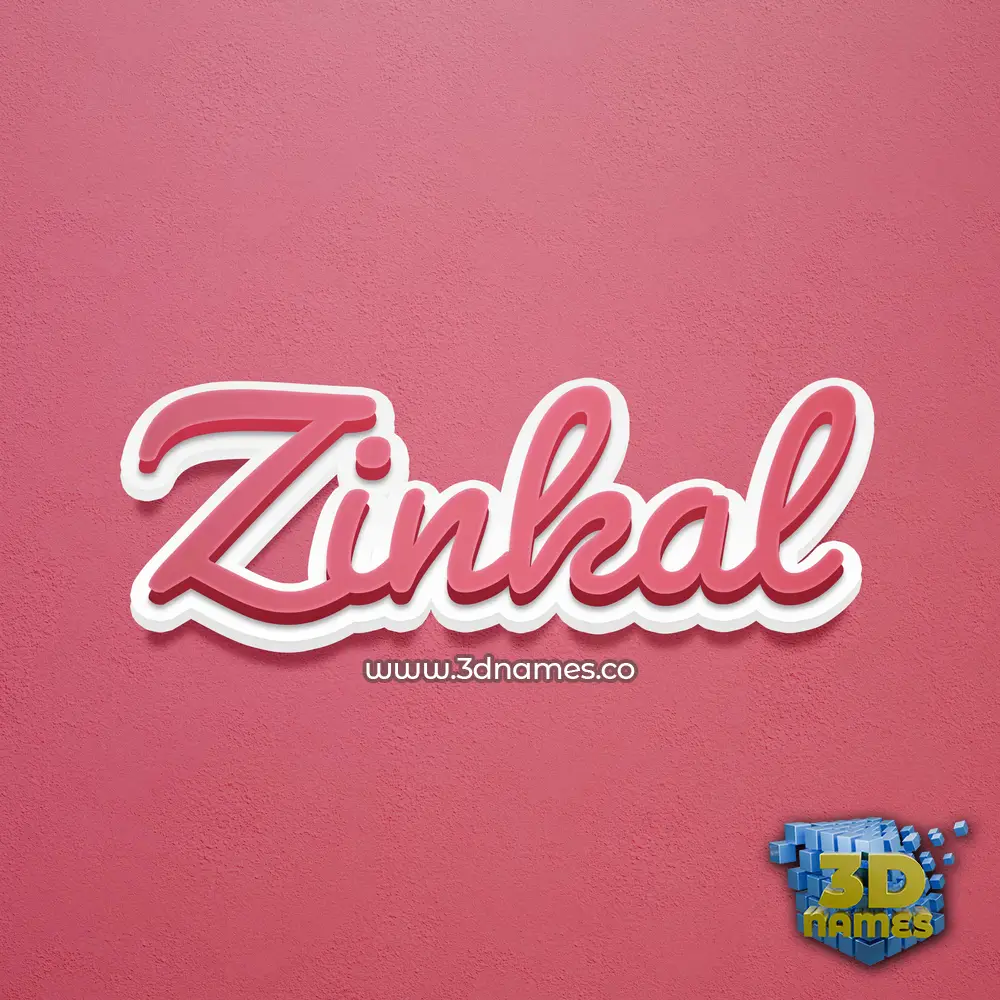 zinkal in Red Scribble style - 3D name wallpaper