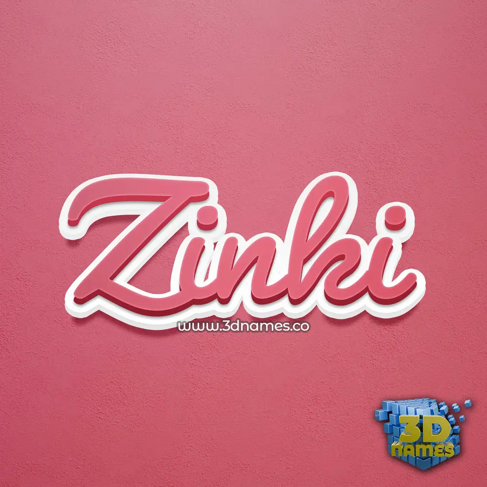 zinki in Red Scribble style - 3D name wallpaper