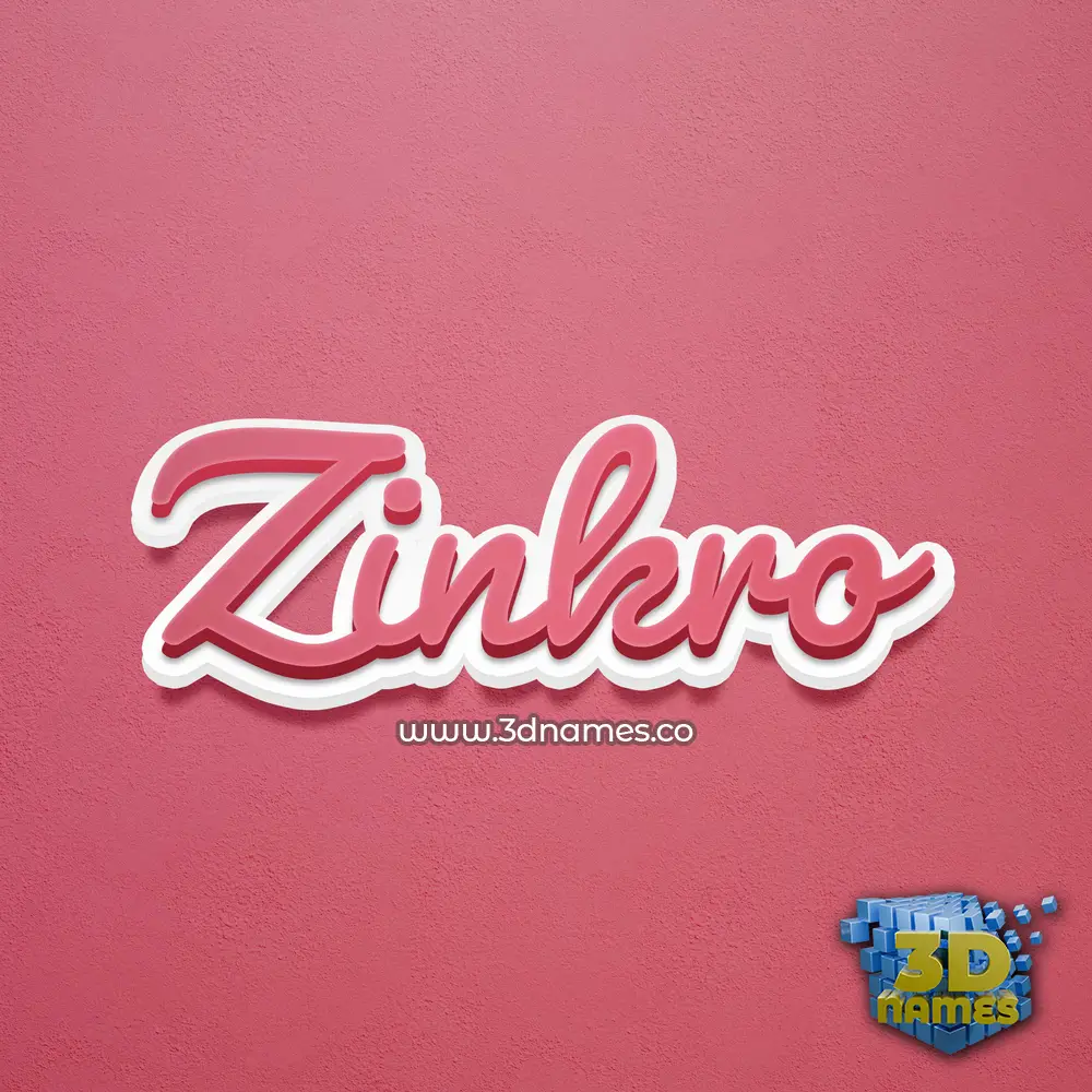 zinkro in Red Scribble style - 3D name wallpaper
