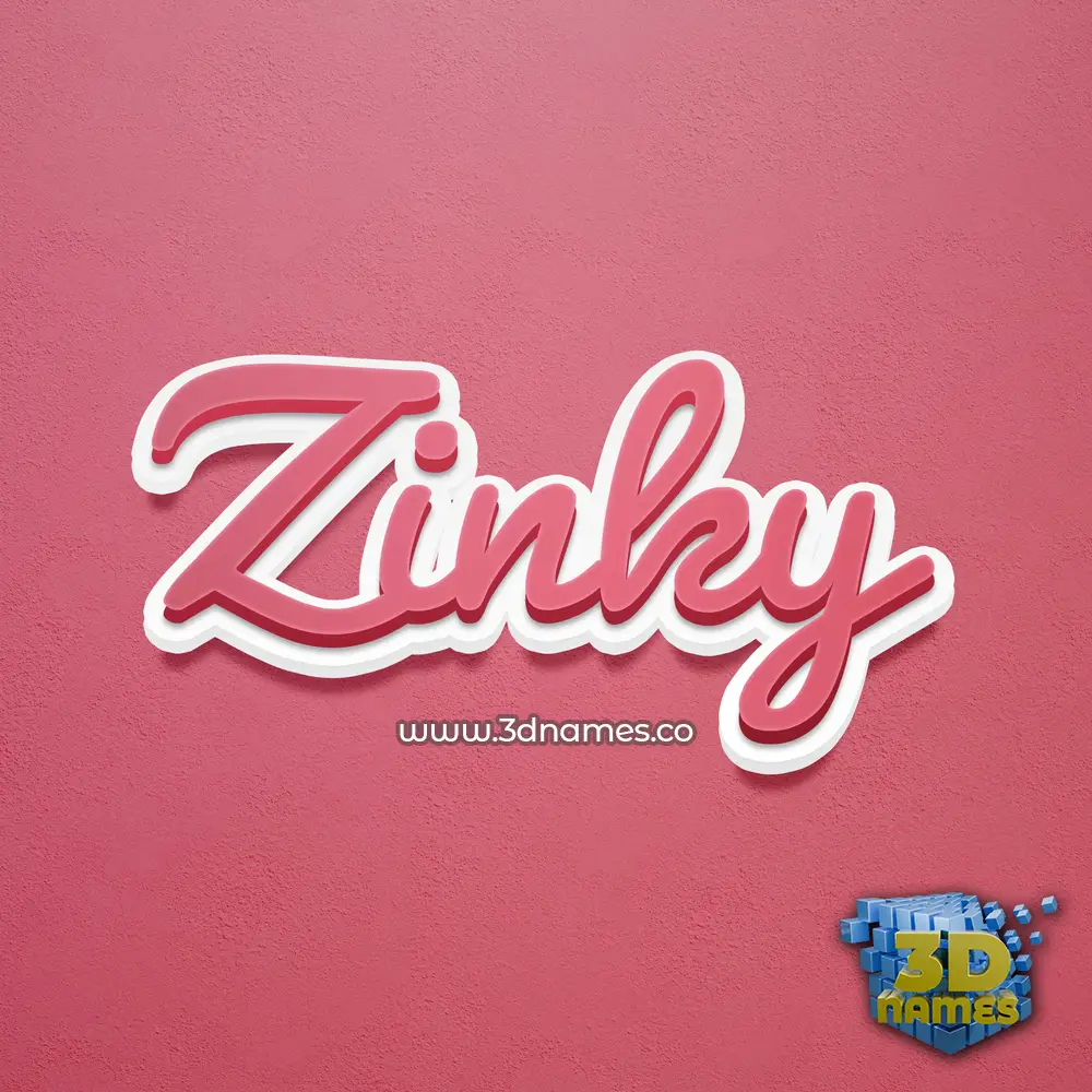 zinky in Red Scribble style - 3D name wallpaper
