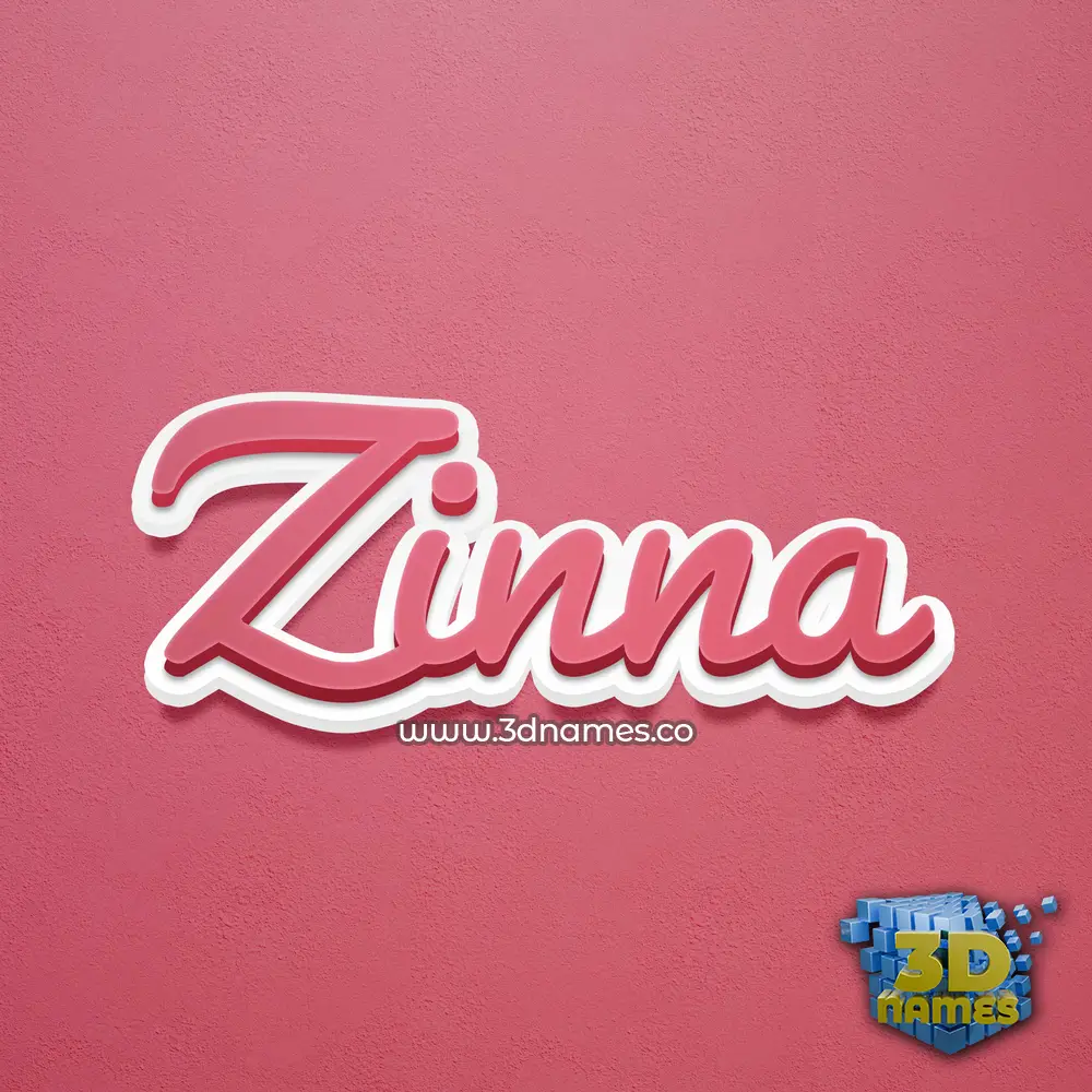 zinna in Red Scribble style - 3D name wallpaper